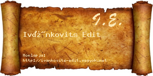 Ivánkovits Edit névjegykártya